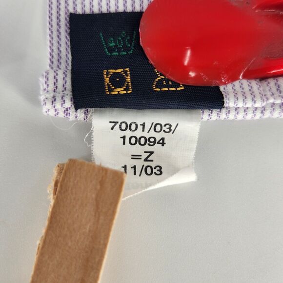 Tommy Hilfiger Shirt Mens Large Lavender Striped Long Sleeve Pocket Button-Down - Picture 7 of 8